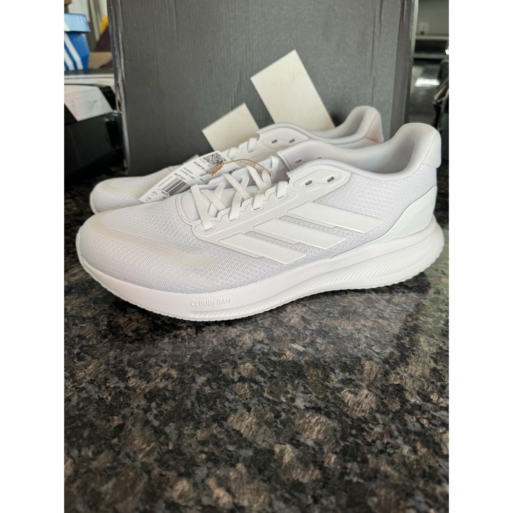 Sneakers Adidas Running Jogging RUNFALCON 5 Total White Sz 10 Men Shoes